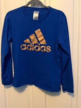 Royal Blue and Gold Adidas long sleeve tee